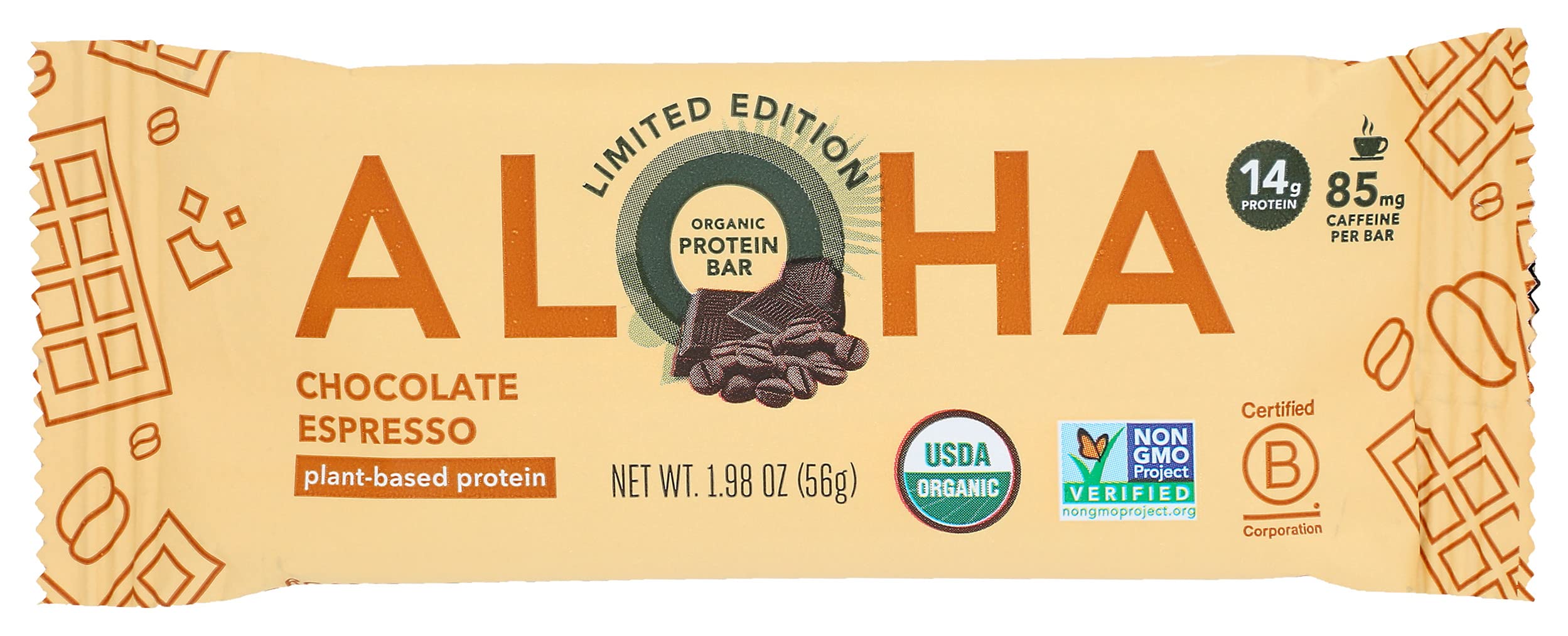 Amazon.com : Aloha Organic Chocolate Espresso Protein Bars, 14g